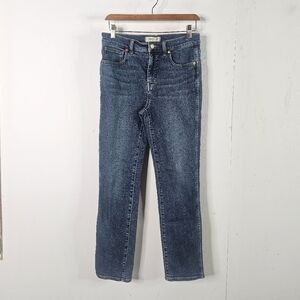 Madewell Sizs 28 Dark Blue Zip Fly Stovepipe Stretch Skinny Jeans High Waist